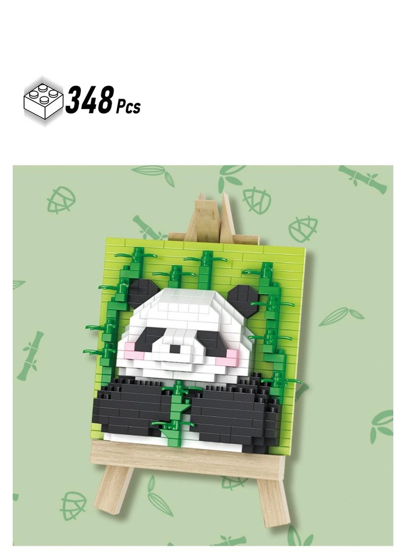 348 Pcs Particle Building Block Panda Hanging Picture Puzzle Toy Girl Gift Tabletop Decoration - Image 1