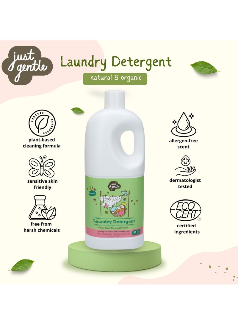 Just Gentle - Plant-Based Laundry Detergent - Eco-Friendly, Hypoallergenic, Gentle on Sensitive Skin, 750ml - Image 4