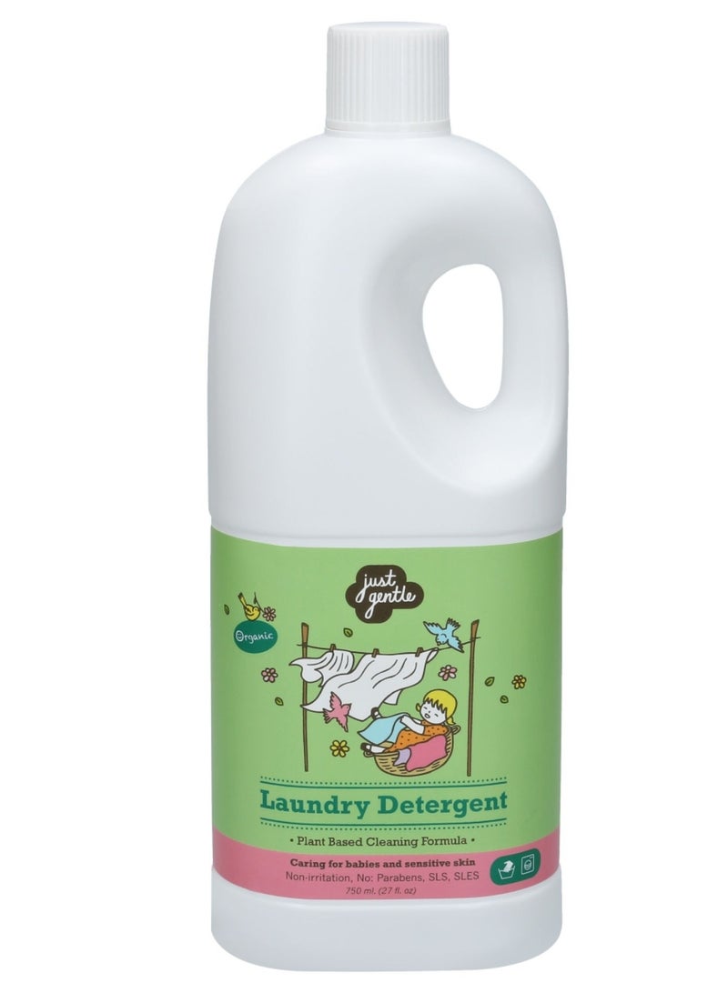 Just Gentle - Plant-Based Laundry Detergent - Eco-Friendly, Hypoallergenic, Gentle on Sensitive Skin, 750ml - Image 1
