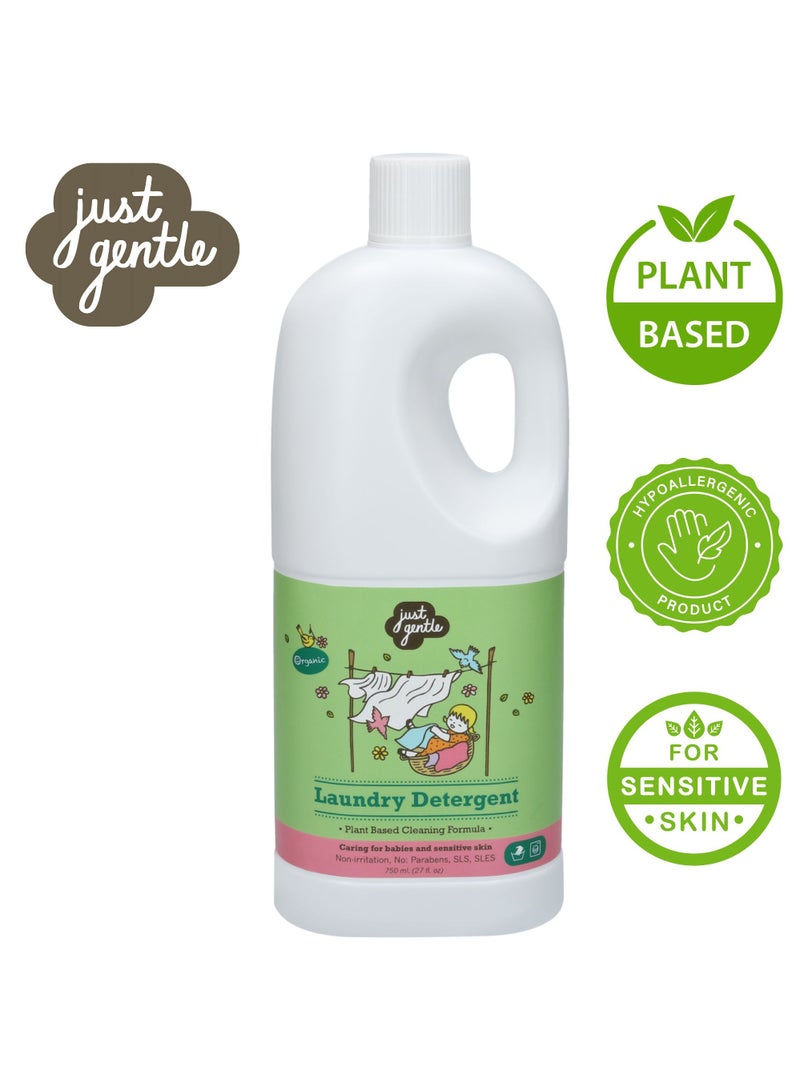 Just Gentle - Plant-Based Laundry Detergent - Eco-Friendly, Hypoallergenic, Gentle on Sensitive Skin, 750ml - Image 2