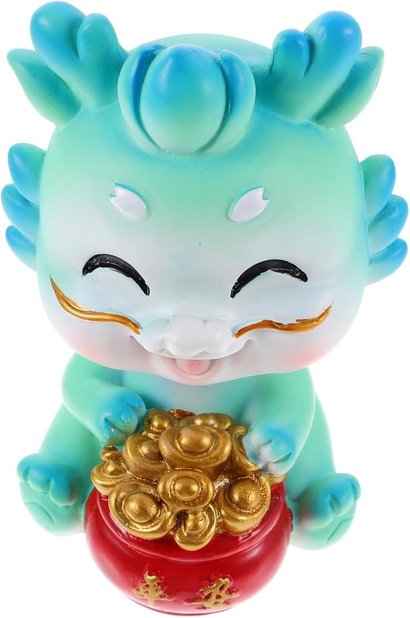 Blue Miniature Dragon Ornament Cute Cartoon Decor For Car Home Garden - Image 1