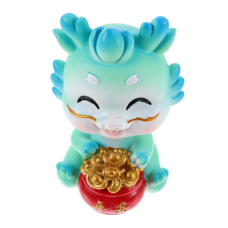 Blue Miniature Dragon Ornament Cute Cartoon Decor For Car Home Garden - Image 2