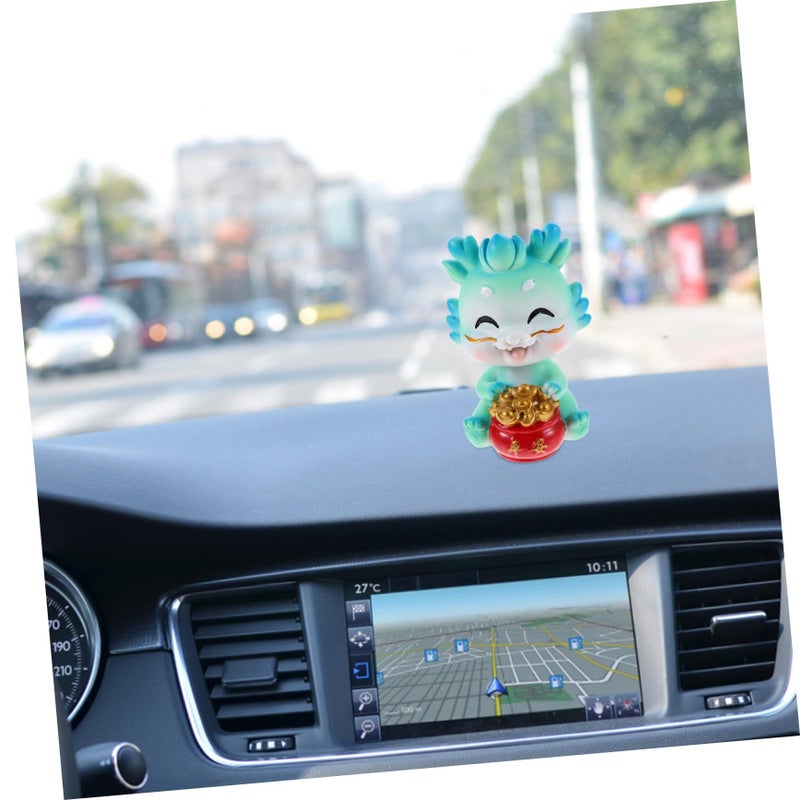 Blue Miniature Dragon Ornament Cute Cartoon Decor For Car Home Garden - Image 3