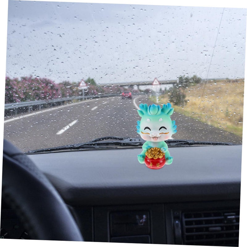 Blue Miniature Dragon Ornament Cute Cartoon Decor For Car Home Garden - Image 4