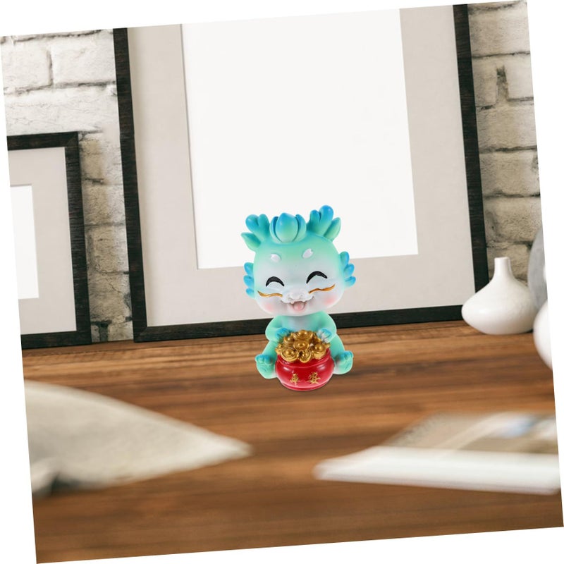 Blue Miniature Dragon Ornament Cute Cartoon Decor For Car Home Garden - Image 5