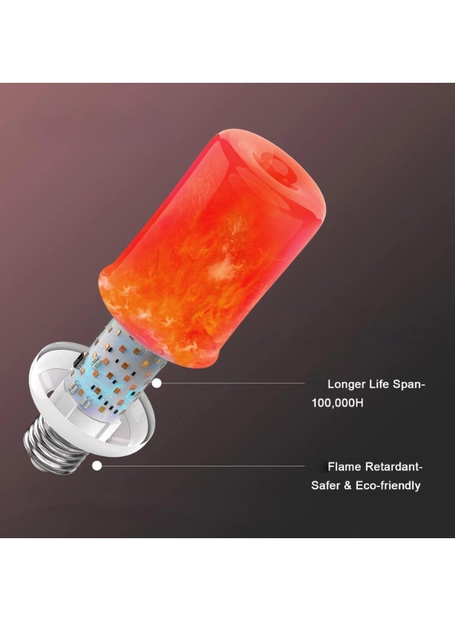 يُسلِّم 4 مصابيح LED على شكل لهب، 4 أوضاع إضاءة متذبذبة مع تأثير مقلوب، قاعدة سوداء، مصباح ناري للحفلات، ديكور منزلي داخلي وخارجي، إضاءة رومانسية (أحمر) - Image 2