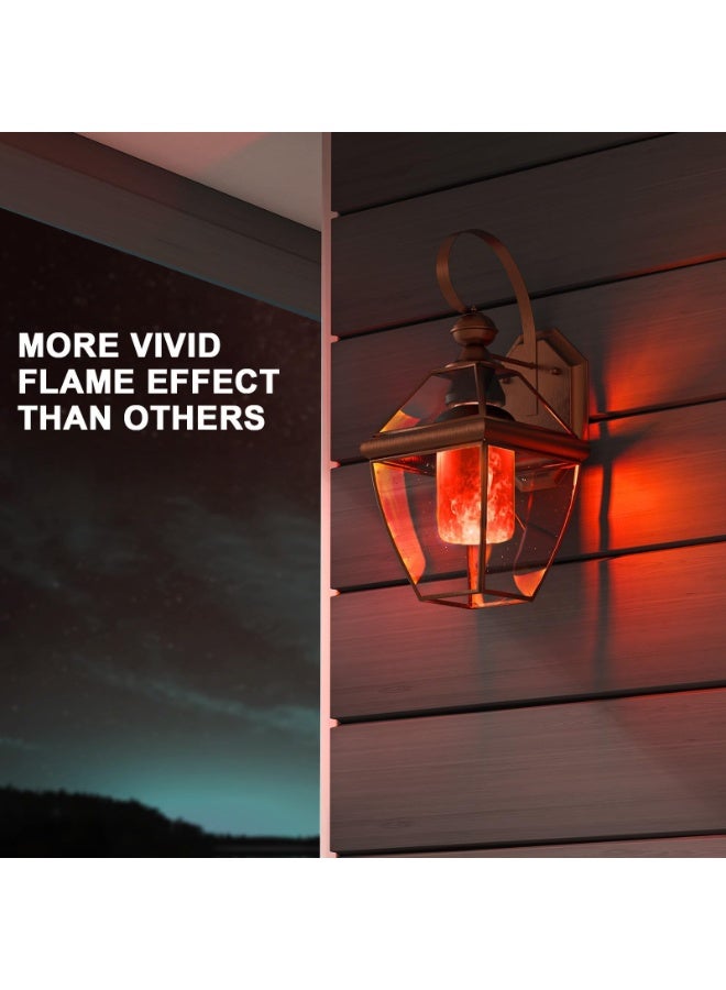 يُسلِّم 4 مصابيح LED على شكل لهب، 4 أوضاع إضاءة متذبذبة مع تأثير مقلوب، قاعدة سوداء، مصباح ناري للحفلات، ديكور منزلي داخلي وخارجي، إضاءة رومانسية (أحمر) - Image 3
