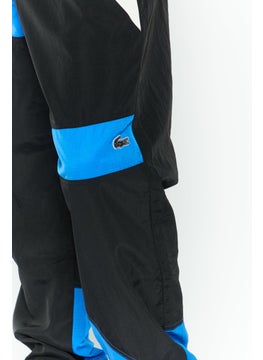 LACOSTE Men Regular Fit Brand Logo Jogger Pants, Black Combo  - Image 3