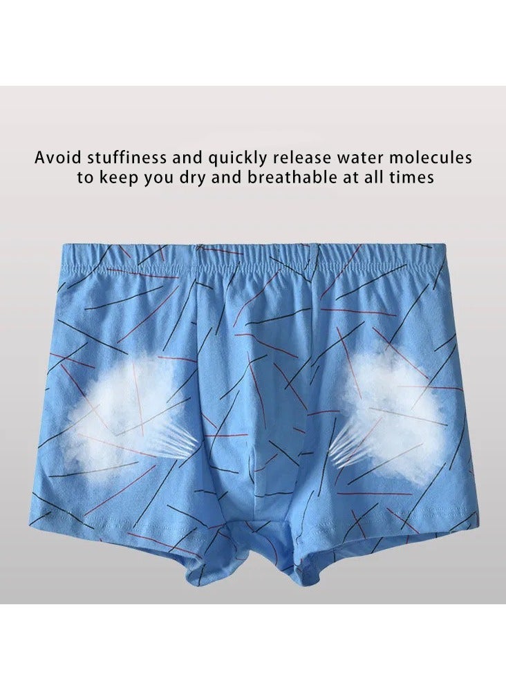 JOLLY Boxer Breathable Men's Briefs Shorts Cotton Trunks Briefs Striped Mid-Waist Boxer (5-Pack)  - Image 4