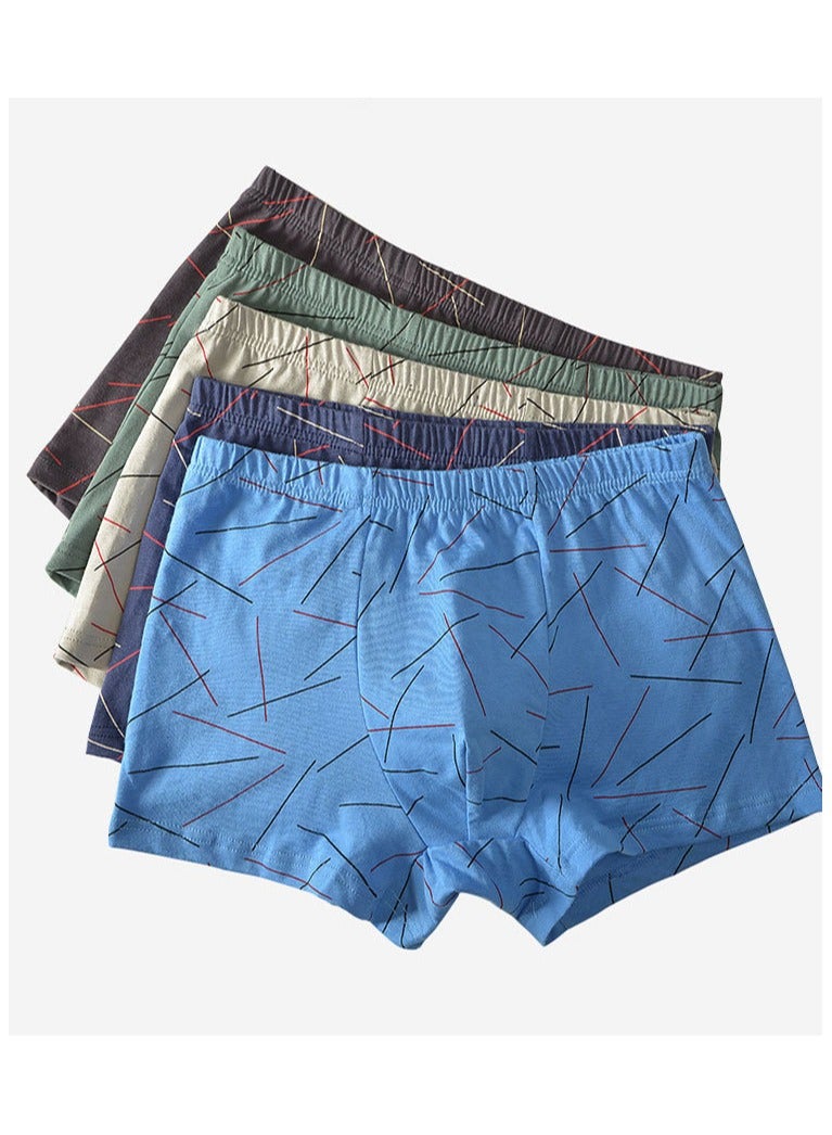 JOLLY Boxer Breathable Men's Briefs Shorts Cotton Trunks Briefs Striped Mid-Waist Boxer (5-Pack)  - Image 5