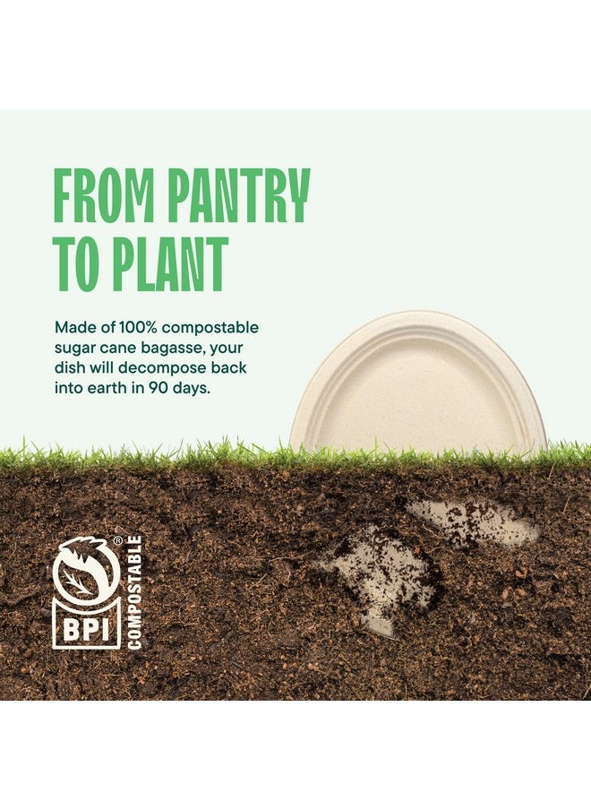 Stack Man 100% Compostable Oval Paper Plates [50-Pack] - {PFAS-Free} - {BPI Certified} - [10 Inch] Heavy Duty, Eco-Friendly, Biodegradable Bagasse Dinner Platters - Natural Brown 10" Oval Plates by Stack Man  - Image 5