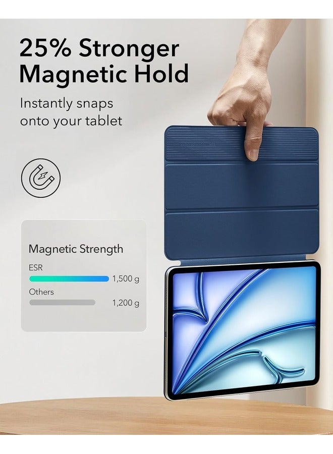 ELTRAZONE Stylish Navy Blue Trifold Case for iPad Air 11 Inch (M2 2024, 6th/5th/4th Gen) – Magnetic Attachment, Supports Pencil Pro & USB-C, Durable Protection - Image 4