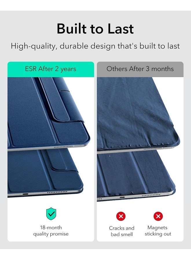 ELTRAZONE Stylish Navy Blue Trifold Case for iPad Air 11 Inch (M2 2024, 6th/5th/4th Gen) – Magnetic Attachment, Supports Pencil Pro & USB-C, Durable Protection - Image 5