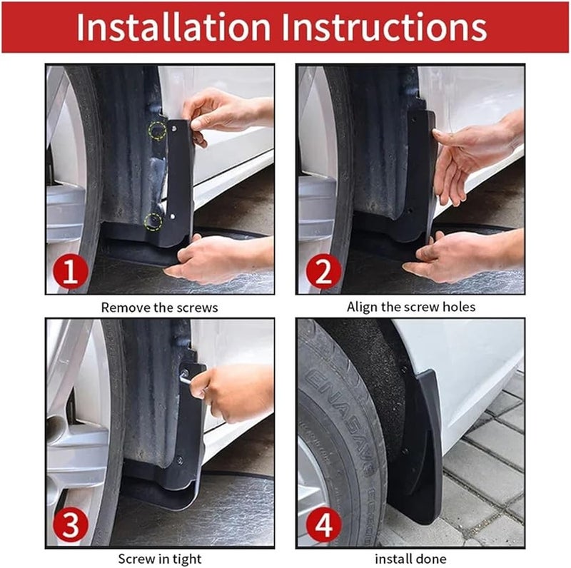 4Pcs Mud Flaps Splash Guards For Changan Shenlan Deepal S7 2023 2024 2025 - Image 4