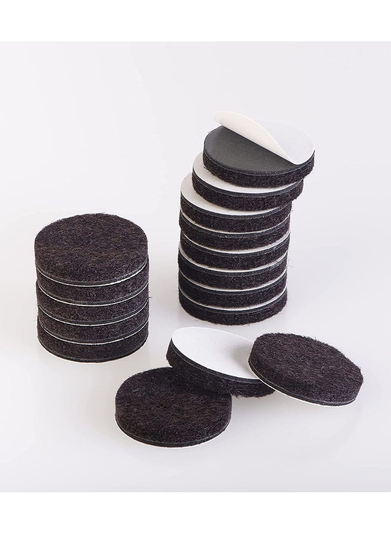 Magic Sliders Magic Sliders (61417)- Magic Felt 1" Round Self Stick Furniture Pads, Gripping Furniture, Tables, Couches, Chairs, Bookcases, Floor Protection, Double-Sided Self Adhesive Tape (32 pc) (Dark Brown)  - Image 2