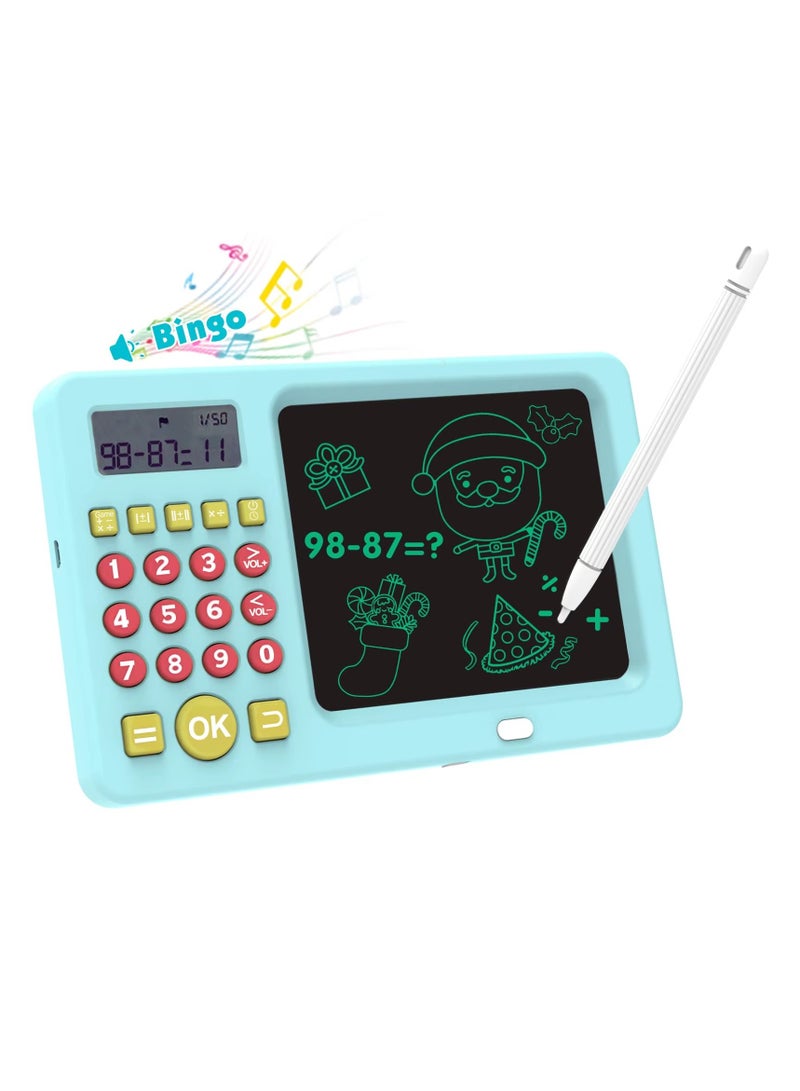 لوح كتابة LCD مع آلة حاسبة مدمجة للأطفال، يحتوي على 12 مليون مسألة رياضية، مزود بقلم، لعبة تعليمية للرسم، وممارسة الحساب، والتعلم