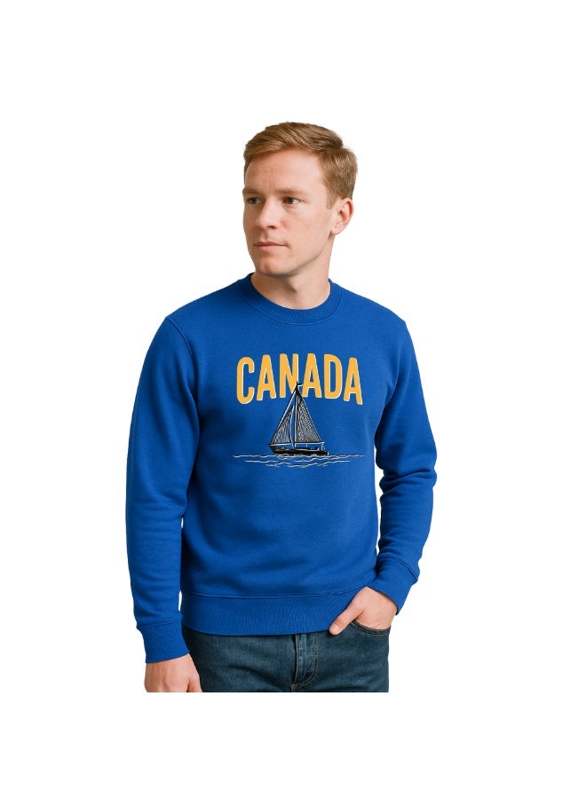 PRINTSHOP4ME Canada Men’s Sweatshirt–Canada-Themed Graphic Print–Full Sleeve Soft Cotton Sweatshirt–Comfortable And Stylish For Travel,Casual Wear&Outdoor Use  - Image 2
