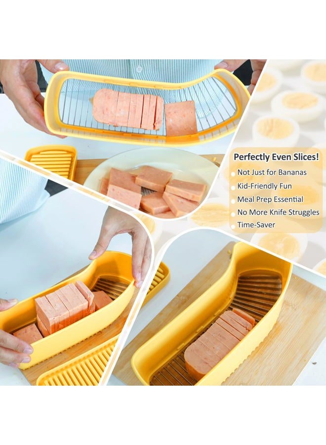 JAYVAR Extra Large Banana Slicer, Spam Slicer, Egg Cutter for Hard Boiled Eggs, Cheese Butter Cutter for Hot Dog Slicing, Multipurpose Strawberry Slicing Kitchen Gadgets for Fruits and Vegetables - Image 5