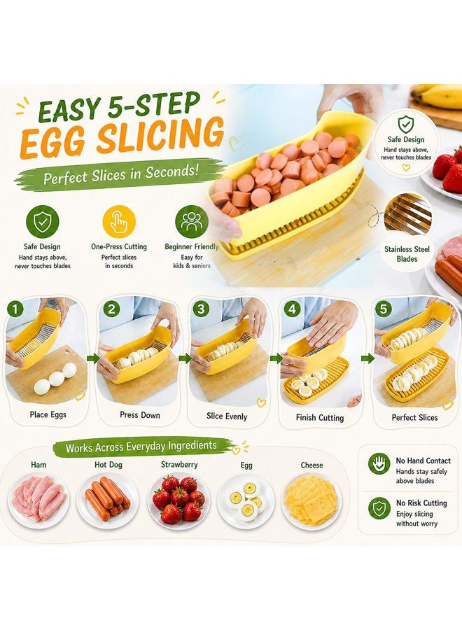 JAYVAR Extra Large Banana Slicer, Spam Slicer, Egg Cutter for Hard Boiled Eggs, Cheese Butter Cutter for Hot Dog Slicing, Multipurpose Strawberry Slicing Kitchen Gadgets for Fruits and Vegetables - Image 2