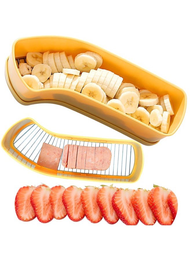 JAYVAR Extra Large Banana Slicer, Spam Slicer, Egg Cutter for Hard Boiled Eggs, Cheese Butter Cutter for Hot Dog Slicing, Multipurpose Strawberry Slicing Kitchen Gadgets for Fruits and Vegetables - Image 1