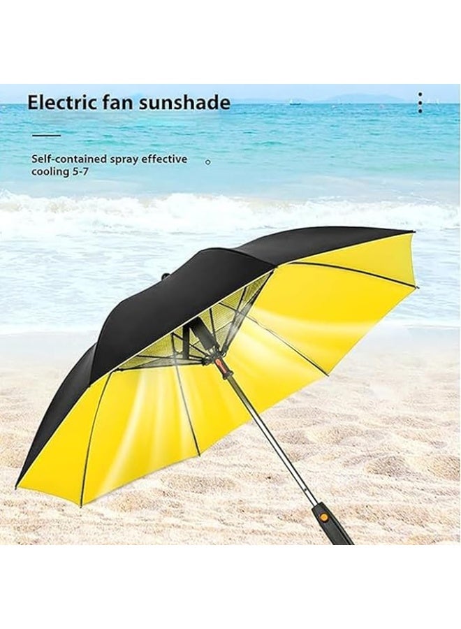 3 In 1 Umbrella with Fan,Umbrella with Fan and Mist Spray,Misting Shade Fan Umbrella,USB Rechargeable Sun Umbrella,UV Protection Compact Umbrella - Image 3