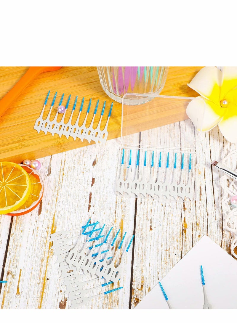 Tooth Floss Picks,  Interdental Brush Flosser Sticks in Orange with Storage Case for Brush Tool Toothpick Tooth Cleaner Interdental Floss Sticks Toothpick Cleaning Tool (Blue 40 Pieces)
