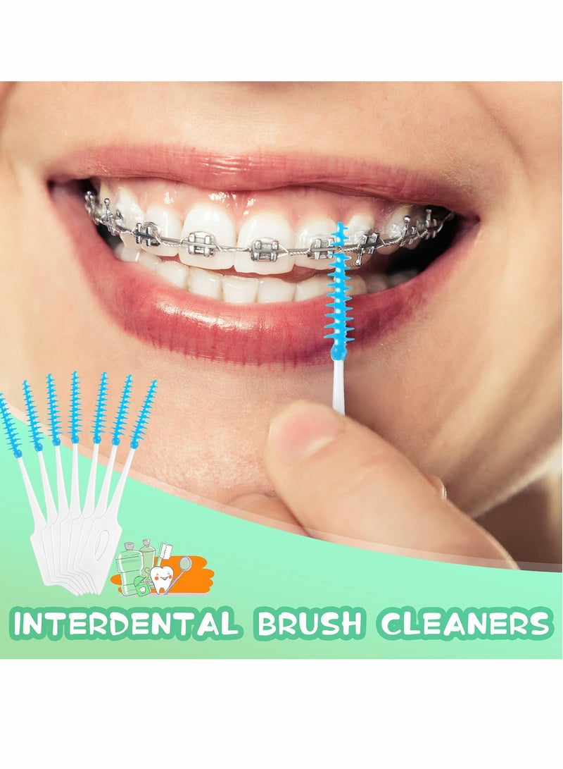 Tooth Floss Picks,  Interdental Brush Flosser Sticks in Orange with Storage Case for Brush Tool Toothpick Tooth Cleaner Interdental Floss Sticks Toothpick Cleaning Tool (Blue 40 Pieces)