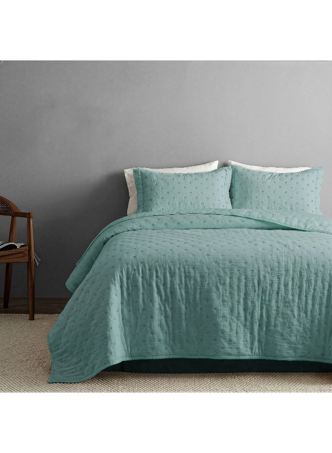 Morano Elegence 3 pieces Bedspread set 260 X 240 cm 2 pillow cases 50 X 70 | Hollow Fiber Fill, Ultrasonic Quilting, 2 Pillowcases Included, Machine Washable, 3-Ply Construction - Image 1