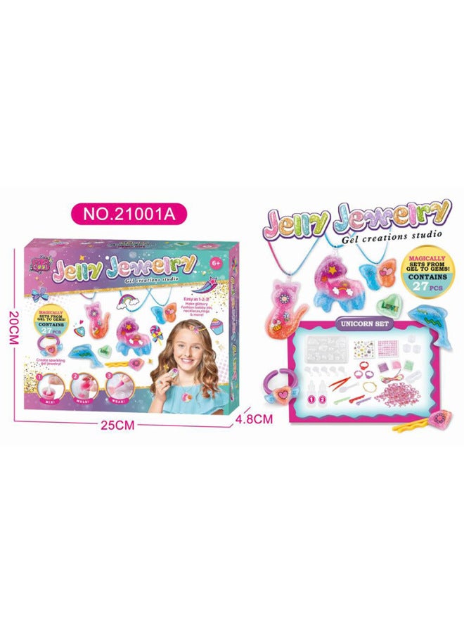 Creative DIY Soft Gel Jewelry Set Unicorn Jewelry Set Dropping Glue Toy Girl Creative Handmade-Color:21001A - Image 1