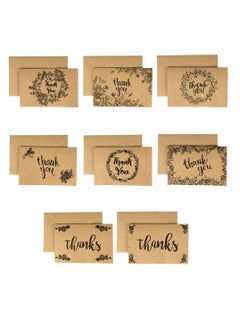 Generic Thank You Cards With Envelopes - 8 Sets Premium Kraft Thank You Cards Bulk - Thank You Notes with 8 Graceful Designs - Thank You Card for Celebration  - Image 1