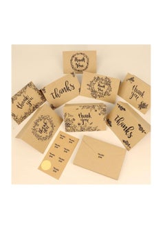 Generic Thank You Cards With Envelopes - 8 Sets Premium Kraft Thank You Cards Bulk - Thank You Notes with 8 Graceful Designs - Thank You Card for Celebration  - Image 3