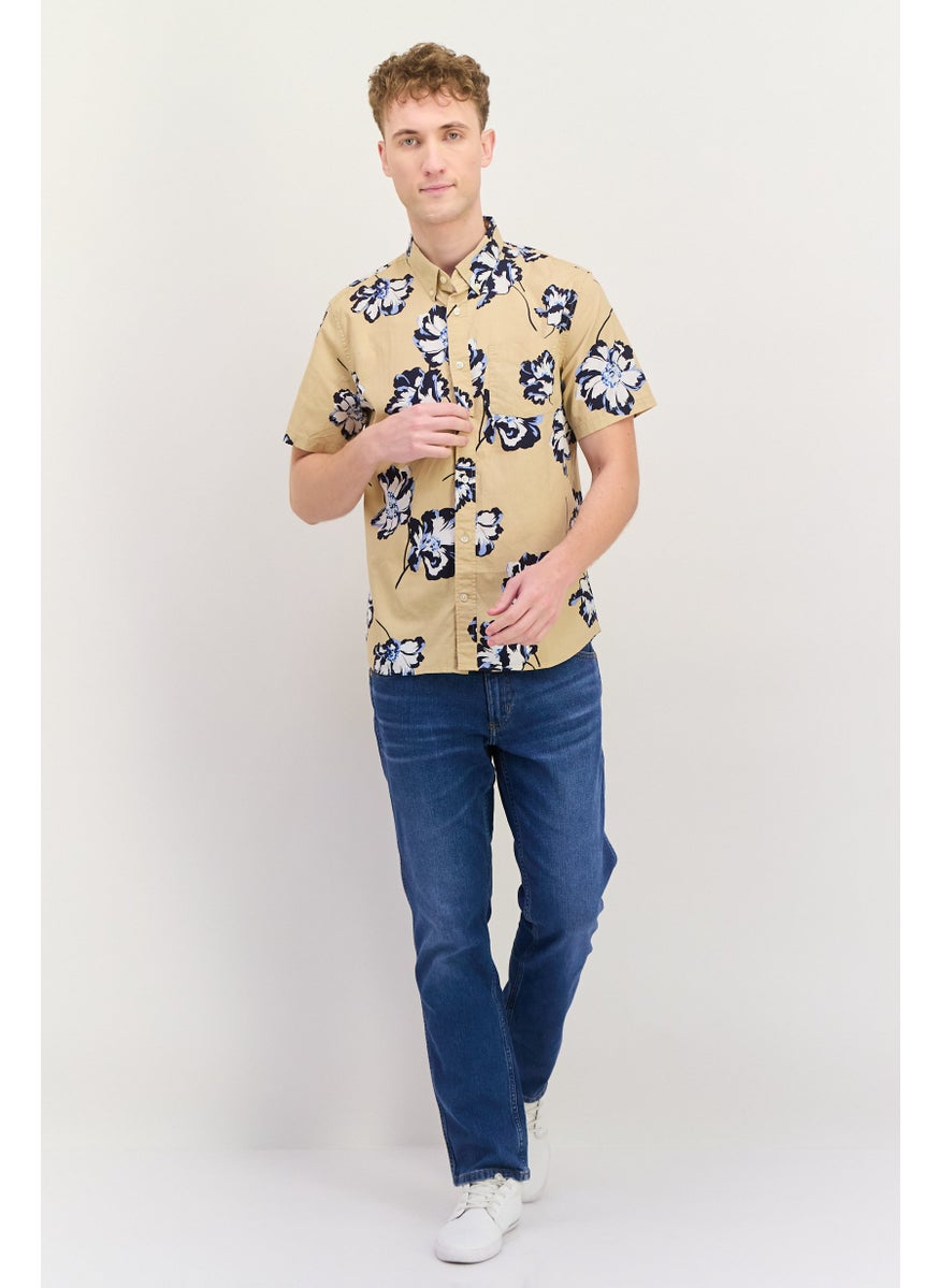 Men Standard Fit Floral Print Short Sleeves Casual Shirt, Beige - pzsku/Z6275B2A6EE2AE206B568Z/45/_/1737728216/764a1c4d-ef54-4878-8469-f8e1caac087b