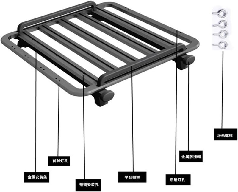 Yurefax Metal Luggage Carrier Roof Rack for 1/10 RC Crawler Cars - Image 3