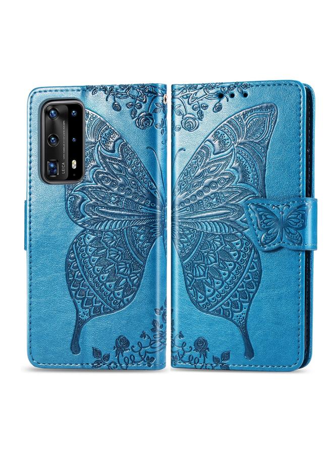 Zaboon Case For Huawei P40 Pro Butterfly Love Flower Embossed Horizontal Flip Leather Case with Bracket / Card Slot / Wallet / Lanyard - Image 1