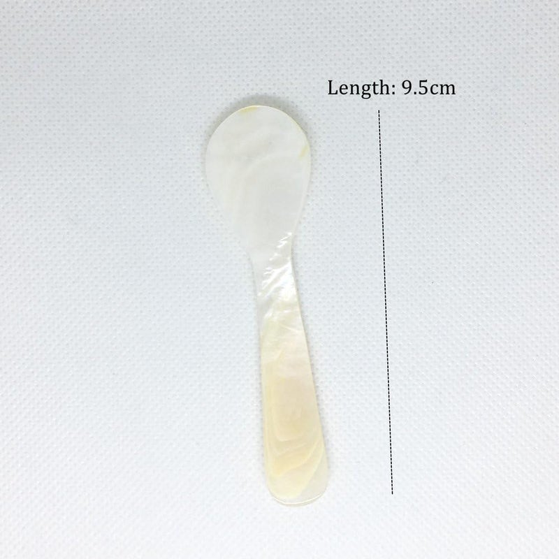 FRUTA Dohuge 3.7 inch Mother of Pearl MOP Caviar Spoon W Round Handle, 2 pack, White - Image 2