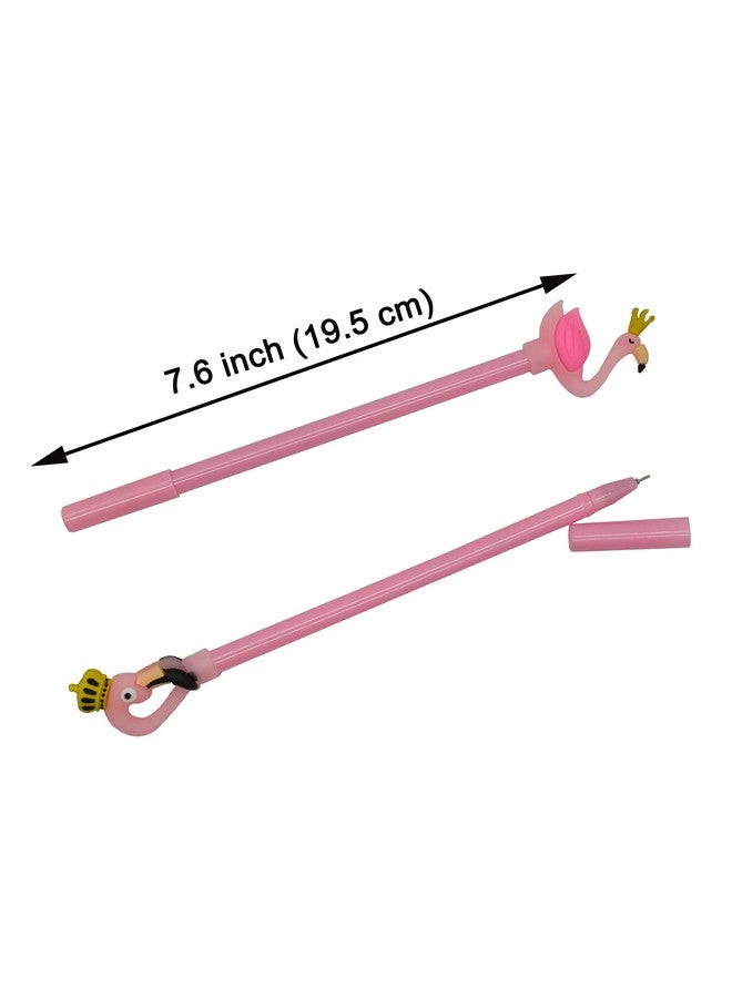 مايداهوي 12 قطعة من أقلام الجل على شكل طائر الفلامنغو، أقلام حيوانات كرتونية لطيفة بتصميم تاج جميل، حبر أسود للحفلات والمكتب والمدرسة والطلاب - Image 2