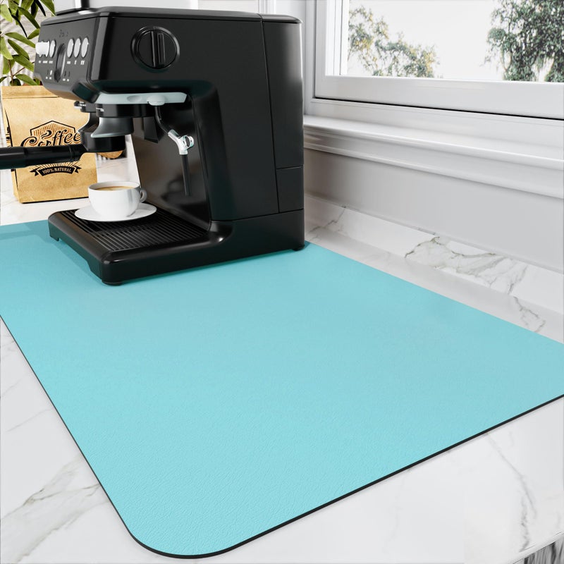HotLive Coffee Mat - Absorbent Hide Stain Rubber Backed Dish Drying Mat for Kitchen Counter - Bar Mats for Countertops Accessories Fit Under Coffee Maker Espresso Machine - Image 1