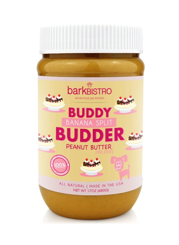 بارك بيسترو بودي بدر سكويز – زبدة فول سوداني طبيعية 100٪ للكلاب، مصنوعة في الولايات المتحدة الأمريكية، [480 جرام | 17 أونصة] 🐶