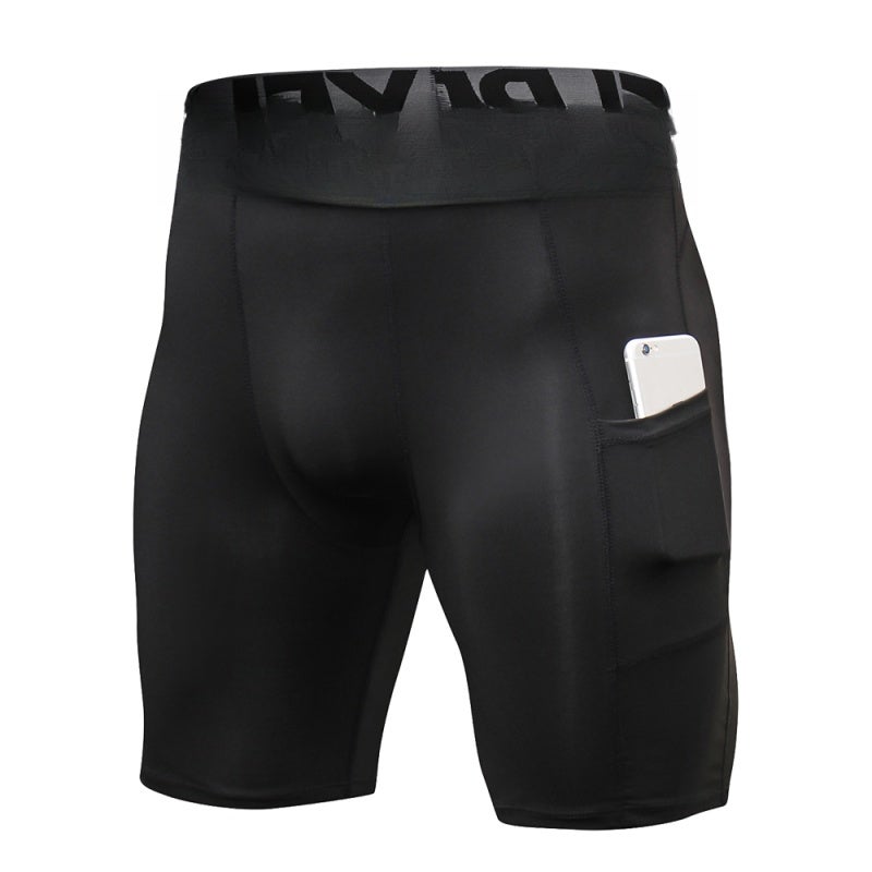 Men Workout Shorts: All Black L - 85% Polyester & 15% Spandex Sweat-Wicking Fabric, Compression Fit for Mobility, Flatlock Seams for Comfort - Men Active Shorts for Gym Training Outdoor Sports - Image 3