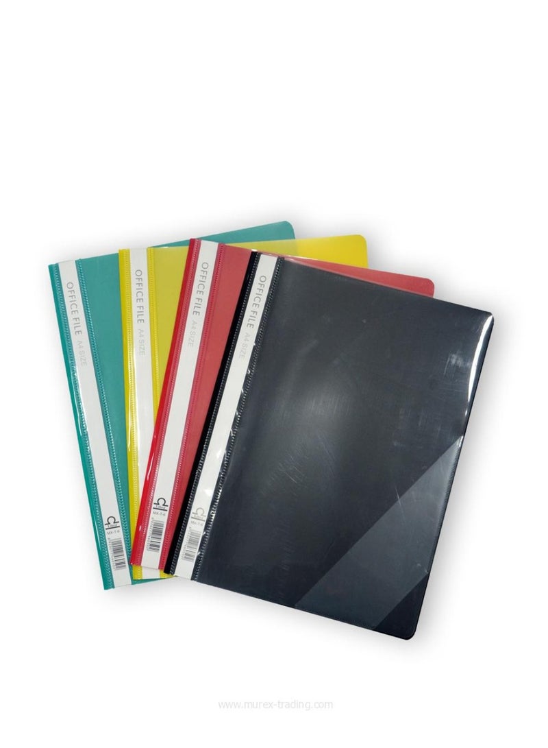 ليبرا 12 قطعة من ملفات التقارير مقاس A4 غير لامعة مع جيب جانبي، لون أسود - Image 1