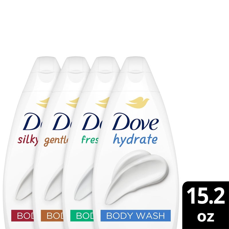 Dove Body Wash Variety 6-Pack â€“ Hydrate, Gentle Pamper, Fresh Care, and Silky Velvet, 15.2 Oz Ea - Image 3