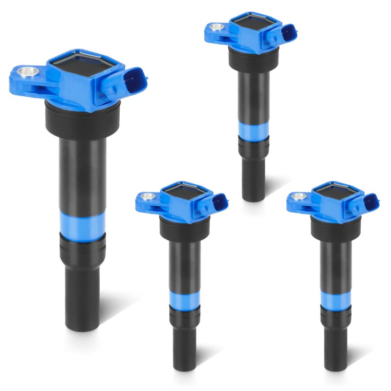 Blue Set of 4 Ignition Coil Pack Compatible with 20112020 Hyundai Elantra 18 2L 20142017 Tucson 2L 20122015 Kia Soul 20142015 Kia Forte Koup 18L Replace UF651 C1804 5C186