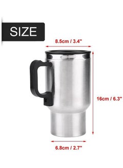 Toshionics 450ml Electric In-car Stainless Steel Travel Heating Cup Coffee Tea Car Cup Mug  - Image 2