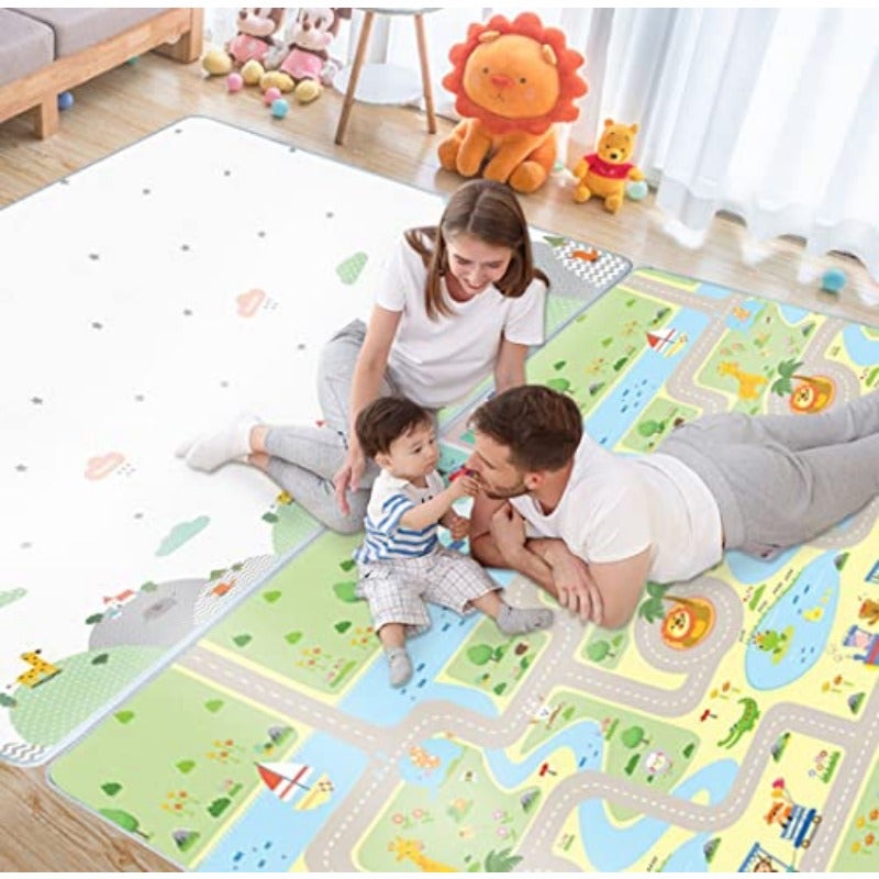 Baby Play Mat Double-Sided Crawling Mat Waterproof Play Matt Baby 180x150x0.5cm Soft Foam Play Mat Large Baby Play Mat Reversible Baby Mat XPE Padded Play Mat Non Toxic Wipeable Play Mat - Image 1