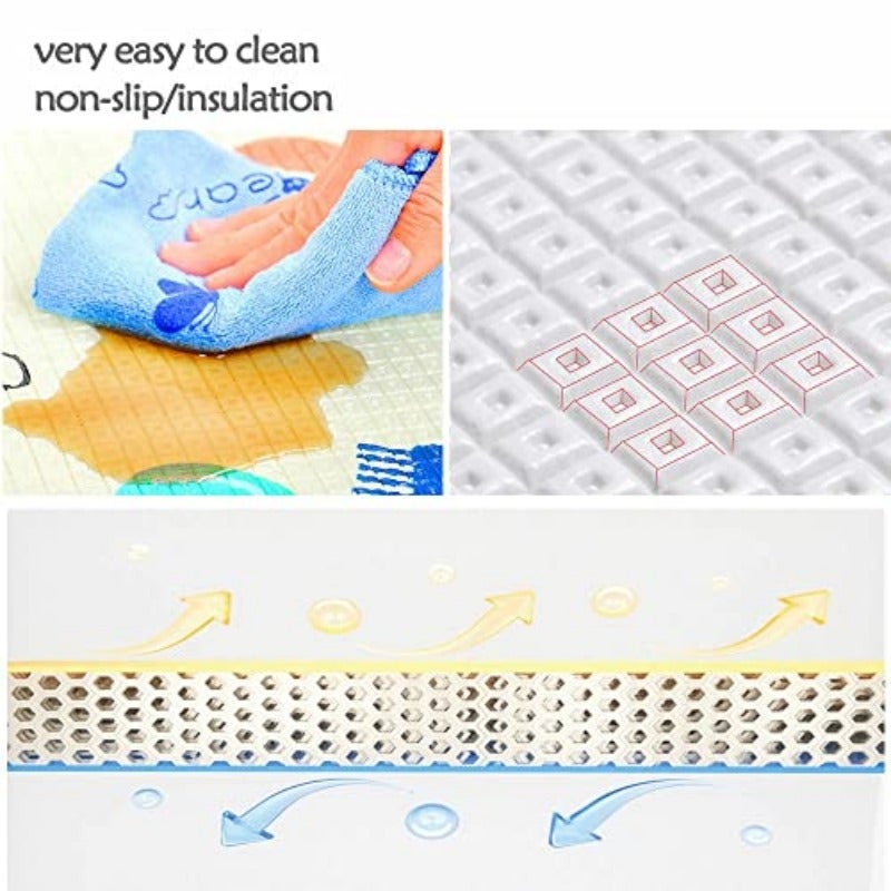 Baby Play Mat Double-Sided Crawling Mat Waterproof Play Matt Baby 180x150x0.5cm Soft Foam Play Mat Large Baby Play Mat Reversible Baby Mat XPE Padded Play Mat Non Toxic Wipeable Play Mat - Image 3