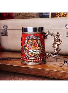 Arabest Cross-border new Harry Potter large capacity stainless steel mug 3D three-dimensional carving retro personalized beer mug Harry Potter beer glass (Lion) Harry Potter beer glass (Lion) 