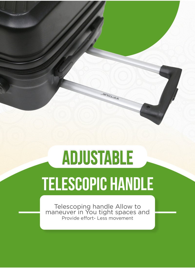 VIPTOUR - Hardside Spinner 4 Wheels Luggage Trolley With Number Lock Black - Image 1