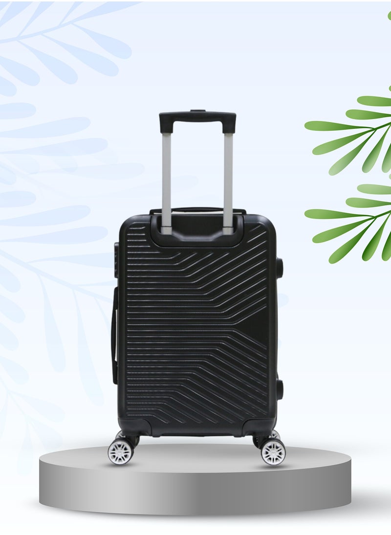 VIPTOUR - Hardside Spinner 4 Wheels Luggage Trolley With Number Lock Black - Image 1