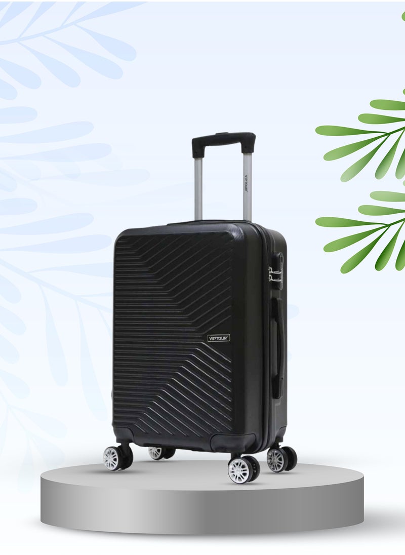 VIPTOUR - Hardside Spinner 4 Wheels Luggage Trolley With Number Lock Black - Image 1