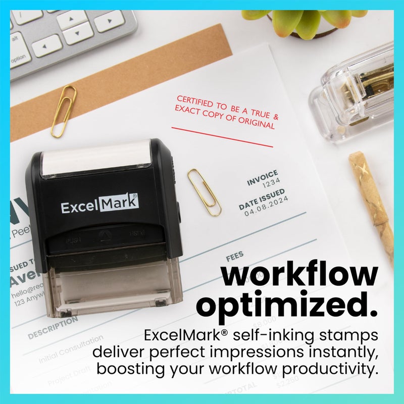 ExcelMark ختم مطاطي ذاتي الحبر معتمد ليكون نسخة حقيقية ودقيقة من الأصل - Image 3